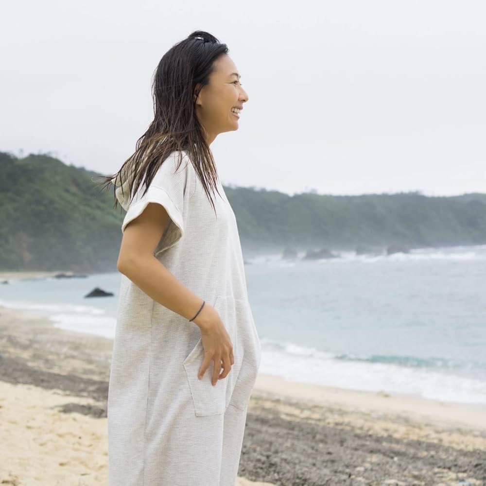 Amazon | Beach Access サーフポンチョ Waffle (ポンチョタオル